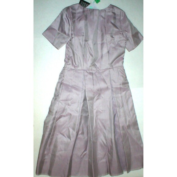New NWT 8 Womens 44 Luisa Beccaria Silk Dress Designer Italy Pockets Purple Ligh - Picture 5 of 7